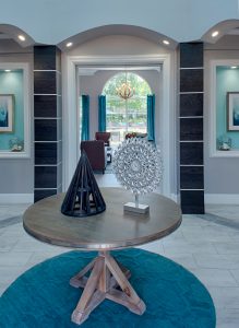 Clubhouse foyer with modern art decor