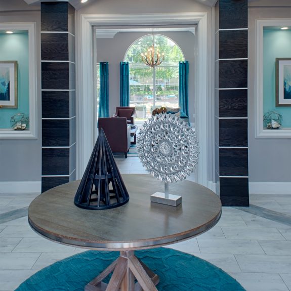 Vine South Clubhouse Entrance with modern decor