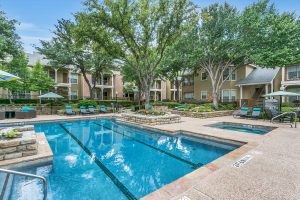 One big pool and a smaller hot tub