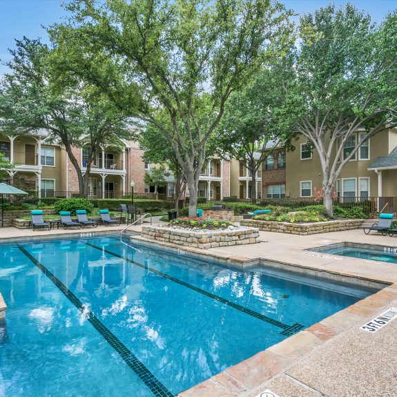 One big pool and a smaller hot tub