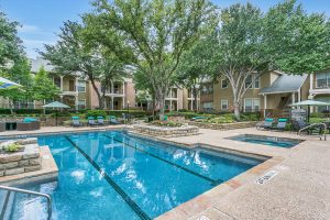 One big pool and a smaller private pool