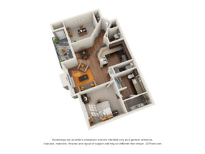 Apartment, 1 Bedroom, 1.5 Bath, Study