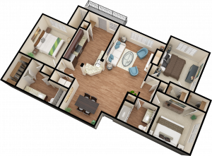 Apartment, 3 Bedroom, 2 Bath