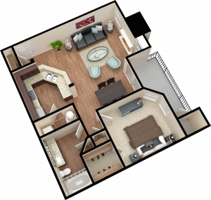 Apartment, 1 Bedroom, 1 Bath